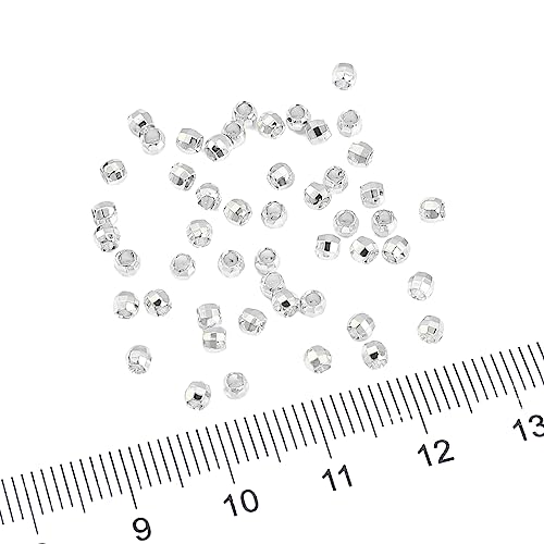 BEADIA Silver Plated Laser Round Spacer Beads 3x3mm 50pcs for Jewelry Making Findings Non Tarnish - color: Silver, size: 3mm Laser