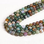 60Pcs Natural Indian Agate Beads, 6mm Round Gemstone Loose Beads Strand (15") for Jewelry Making, DIY Necklace & Bracelet Supplies - color: 60 PC 6 MM