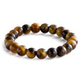 NLIEO Natural Gemstone Stretch Beaded Rings for Women Stackable Dainty Elastic Crystal Rings Jewelry - style: Tigers Eye