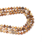 8mm Natural Brown Picture Gemstone Faceted Clovers Beads Four-Leaf Spacer Loose Beads for DIY Jewelry Making Beads - color: Brown Picture