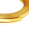 Fashewelry 32.8Ft 5mm Aluminum Flat Wire Gold Bendable Metal Craft Wire Strip for Bezel Sculpting Armature Jewelry Making Gem Metal Wrap - color: Flat-Gold, size: 5mm