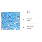 Blue Beads Size 6/0 Crafts Glass Seed Beads 4mm for Jewelry Making (Total About 100g About 1200pcs) - color: Blue