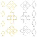 SUNNYCLUE 1 Box 32Pcs Stainless Steel Connectors Charms Golden Silver Hollow Flat Round Open Bezel Square 33.5x18mm Rhombus Ring Geometric Links Charm Double Loops for Jewelry Crafts Making Supplies