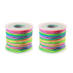 Elastic String for Bracelets, 2 Rolls 1mm Rainbow Sturdy Stretchy String Elastic Cord for Jewelry Making, Beading Necklaces and Crafts (164 Feet/Roll) - size: 2 Rolls (164 Feet/Roll)