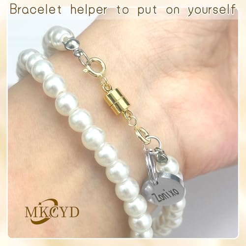 MKCYD Double Magnetic Necklace Clasps and Closures, Necklace Extenders for Women, 14K Gold and Silver Magnetic Jewelry Clasps for Bracelets - color: 6Pcs Gold