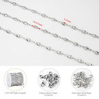 KYUNHOO 4 Meters Rose Flower Jewelry Chains for Making Necklace Bracelet Silver Craft Chain Bulk Stainless Steel Jewelry Chain Roll for Women Men DIY Handcrafts - color: Rose Silver