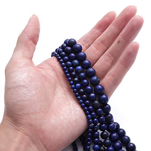 BEADIA Natural Lapis Lazuli Stone Round Loose Semi Gemstone Beads for Jewelry Making 4MM 89PCS - color: Lapis Lazuli, size: 4mm