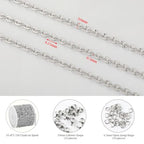 KYUNHOO 5 Meters Flat Circle Chain Roll Silver Jewelry Chains for Making Jewelry Stainless Steel Chain Bulk Thin Cable Chains Sunflower Texture Chain for Crafts Making - color: Oval Silver