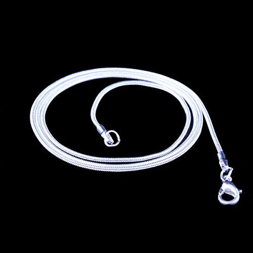 Snake Chain Necklace White Brightening 24pcs 925 Silver Plated 1.2mm DIY Shining Link with Lobster Clasps for Jewelry Making (24inch, Shining White Brightening) - size: 24inch