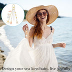 Cunno 776 Pcs Seashell Keychain Making Kit Ocean DIY Craft Key Chain Starfish Pearl Seahorse Letter Name Beads with Keychain Clip and Tool Accessories for Backpacks Purse Tote Bag Crafts DIY Supplies - color: Pink Gold, style: Nautical, Beach
