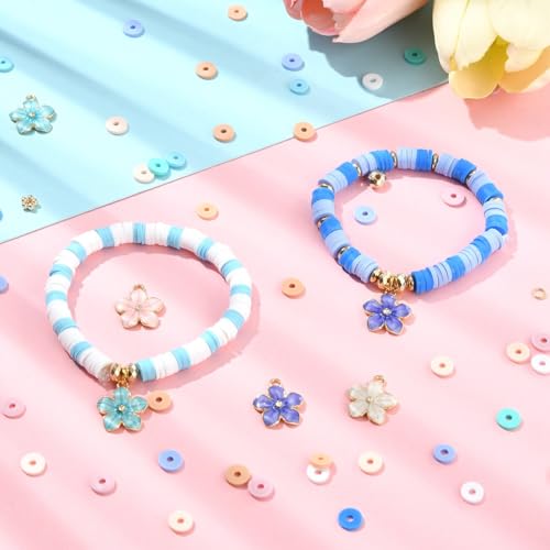 3219 PCS Clay Beads Bracelet Making Kit, Heishi Beads for Jewelry Making, Friendship Bracelet Kit for Adult Necklace Earring DIY with Polymer Clay Material - color: Clay Beads Kit (1 Box with Accessories)-about 3219pcs