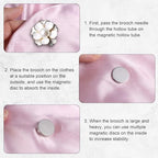 4 Pairs Mini Magnetic Pin Brooch Converters, Magnetic Clasps for Clothing Metal Pin Backs Almost Invisible Magnet Pin Converter for Hijab Scarf Shawls Thin Fabric