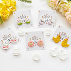 Easter Polymer Clay Cutters Set - 12pcs Sharp & Durable Bunny, Chick, Ice Cream & Egg Shapes for DIY Earring Jewelry Making, Soft Clay Crafts & Spring Holiday Supplies - color: 2K color