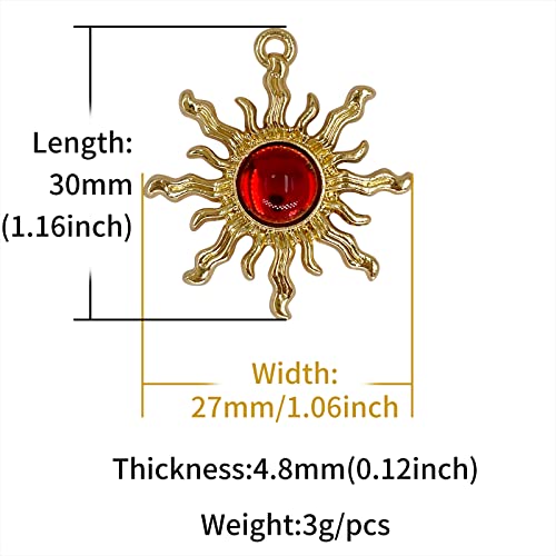 Sun Star Charms Baroque Boho Crystal Gold Plated Resin Gypsy Pendant Alloy for Jewelry Making DIY Craft Bracelet Necklace Earring - color: Sun-Mix-28Pcs