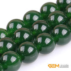 GEM-Inside Natural 10mm Green Taiwan Jade Gemstone Loose Beads Round Crystal Energy Stone Power for Jewelry Making 15" - color: Green Taiwan Jade, size: 10mm