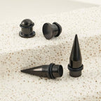 Longbeauty 14G-00G 36pcs Ear Gauges Stretching Kit Surgical Steel Tapers for Ears Gauge Starter Kits Single Flat Top Gauges Plugs for Women Men - color: Black