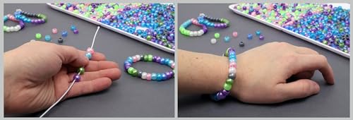 Essentials by Leisure Arts Pony Beads, 6x9mm, Pastel Pearl Mix, 750pc – Bracelet Making Kit for Jewelry and Kandi Crafts – Bulk Craft Beads for Friendship Bracelets and DIY Projects