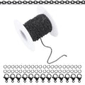 66Feet Black Stainless Steel Necklace Chains Cable Link Chains for Jewelry Making DIY Craft Kit with Lobster Clasps Jump Rings - color: 66Feet-Black, size: 2.0mm