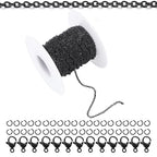 66Feet Black Stainless Steel Necklace Chains Cable Link Chains for Jewelry Making DIY Craft Kit with Lobster Clasps Jump Rings - color: 66Feet-Black, size: 2.5mm