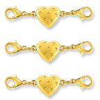 Magnetic Clasp Converter, Heart Design Lobster Clasps for Necklaces and Bracelets, Gold and Silver (3pcs Golden) - color: 3pcs golden