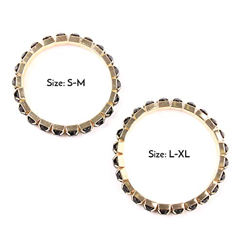 RIAH FASHION Multi Color Stretch Beaded Stackable Bracelets - Layering Bead Strand Statement Wrap Bangles - color: Boho Mix - Light Brown, size: 7.0 Inches Length