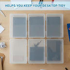 Jetec 6 Pieces Mini Plastic Clear Beads Storage Containers Box for Collecting Small Items, Beads, Jewelry, Business Cards, Game Pieces, Crafts (12.0 x 8.8 x 0.9 Inch) - size: 12.0 X 8.8 X 0.9 Inch