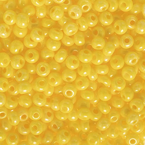John Bead Czech Glass Seed Beads 6/0 Lemon Drop Beads for Jewelry Making Crafts, 23g Vial - color: Lemon Drop