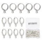 60pcs Silver Filled Hoop Huggie Earring Hooks,Hypoallergenic Dangle Tarnish Resistant Gold Lever Back Earring Hooks Earwire for Jewelry Making Supplies (Silver) - color: Silver
