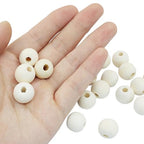 200Pcs Natural Wood Beads, 15mm Small Round Wooden Balls, Unfinished Wooden Beads for Crafts, DIY Jewelry, Dream Catchers - size: 15mm