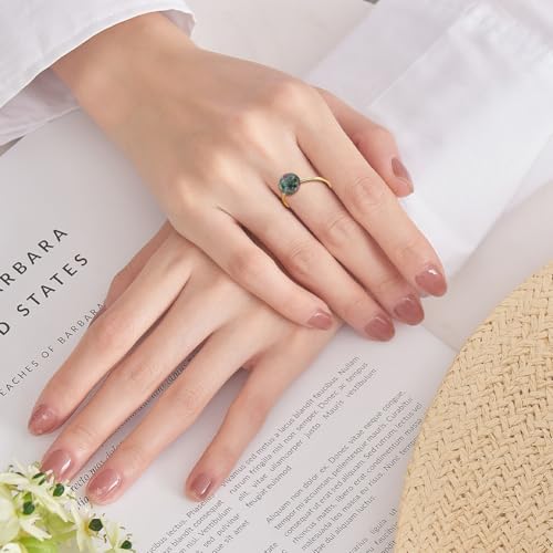 DICOSMETIC 20Pcs Adjustable Blank Ring Golden Pad Ring Base Half Round Cabochon Ring Brass Bezel Trays Rings Open Cuff Ring Finger Ring Settings Component for DIY Rings Making - color: Golden
