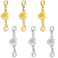 Magnetic Clasp Converter, Heart Design Lobster Clasps for Necklaces and Bracelets, Gold and Silver (3golden+3silvery) - color: 3golden+3silvery