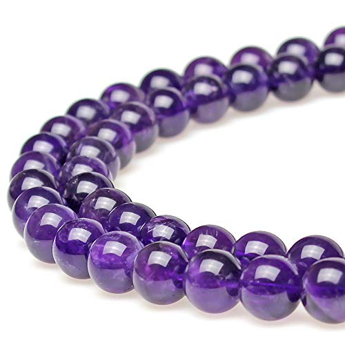 MJDCB 5A Natural South Africa Amethyst Gemstone Round Stone Beads for Jewelry Making DIY Bracelet Necklace (12mm) - color: South Africa Amethyst, size: 12mm
