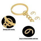 50Pcs Keychain Key Ring with Chain Bulk Split Key Chain，1.1 Inch Key Chains Parts with Open Jump Ring Connector for Jewelry Making Crafts (Gold) - color: 50Pcs Gold