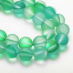 uxcell Matte Crystal Glass Beads 6mm Synthetic Frosted Shining Semi-Precious Round Loose Beads Synthetic Moonstone for Jewelry Making DIY Bracelet, Green - color: Green, size: 6mm