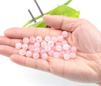 AD Beads Natural Gemstone 8mm Round Loose Beads Big Hole 2.5mm Sized 40pcs (Rose Quartz) - color: Rose Quartz