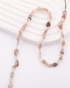Natural Stone Beads 6-8mm Black Rutilated Quartz Oval Irregular Freeform Tumbled Loose Gemstone Beads for Jewelry Making 15 Inch Strand 50-55 Pcs - color: Black Rutilated Quartz-1 strand15”-approx. 55 beads