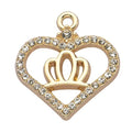 Pack of 20 Rhinestone Charms Gold Plated Pendants Pave Crystal Accessories for Necklace Bracelet Jewelry Making DIY Crafting - color: (Crown)VID60401