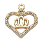 Pack of 20 Rhinestone Charms Gold Plated Pendants Pave Crystal Accessories for Necklace Bracelet Jewelry Making DIY Crafting - color: (Crown)VID60401