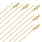 GTVOODX 10 Pack Gold Filled Necklace Chain Bulk Adjustable Stainless Steel Dainty Cable Chain for Jewelry Making with Rubber Stopper Beads - color: Gold Cable