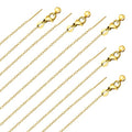 GTVOODX 10 Pack Gold Filled Necklace Chain Bulk Adjustable Stainless Steel Dainty Cable Chain for Jewelry Making with Rubber Stopper Beads - color: Gold Cable