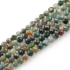 Song Xi 180pcs 2mm Natural Indian Agate Gemstone Beads Faceted Round Loose Stone Beads for Jewelry Making - color: Indian Agate, size: 1.9-2.4mm