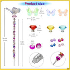 200Pcs DIY Butterfly Garden Stakes Kit - Fairy Wand Garden Stake Beads Kits, Fairy Garden Accessories Kit for Outdoor, Beadable Items (Butterfly) - color: Butterfly