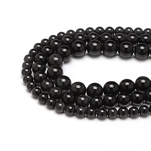45pcs 8mm Natural Black Obsidian Gemstone Beads Energy Healing Crystal Round Loose Stone Beads for Jewelry Making, DIY Bracelets Necklaces - color: Black Obsidian, size: 8mm