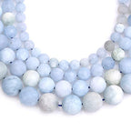 GEM-Inside Natural 12mm Aquamarine Quartz Gemstone Loose Beads Frosted Round A Grade Crystal Energy Stone Power for Jewelry Making 15" - color: Aquamarine, size: 12mm