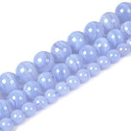 Natural Blue Lace Agate 6mm Gemstone Round Loose Beads Strand for DIY Bracelet Necklace Jewelry Making Bead - color: Blue Lace Agate, size: 6mm