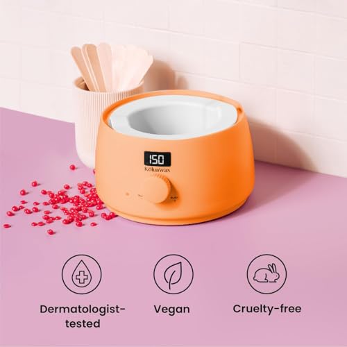 KoluaWax Premium Waxing Kit for Women - Beginner Friendly - Complete Wax Kit that includes 14oz of Wax Beads, Applicator, Pre and Post Care, Suitable for Sensitive Skin (Peach Fuzz) - color: Peach Fuzz