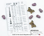 Bracelet Making kit with Czech Glass Beads & TOHO Japanese Rocailles, 2pc Memory Wire and crimps for begginers - Easy & Fast to do (Butterflies Purple Pink)