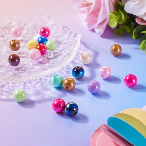 Craftdady 12mm Colorful Acrylic Round Beads for Bracelet 20Pcs AB Color Chunky Bubblegum Beads Loose Spacer Plastic Bubble Gum Ball Beads for DIY Craft Necklace Keychain Jewelry Making