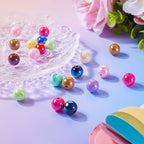 Craftdady 12mm Colorful Acrylic Round Beads for Bracelet 20Pcs AB Color Chunky Bubblegum Beads Loose Spacer Plastic Bubble Gum Ball Beads for DIY Craft Necklace Keychain Jewelry Making