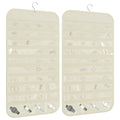 1 Pack Hanging Jewelry Organizer 80-Pocket Dual-sided Jewelry Storage for Earring Necklace Bracelet Ring Travel Holder, Beige - color: Beige